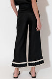 Nisha Cropped Applique Split Pant