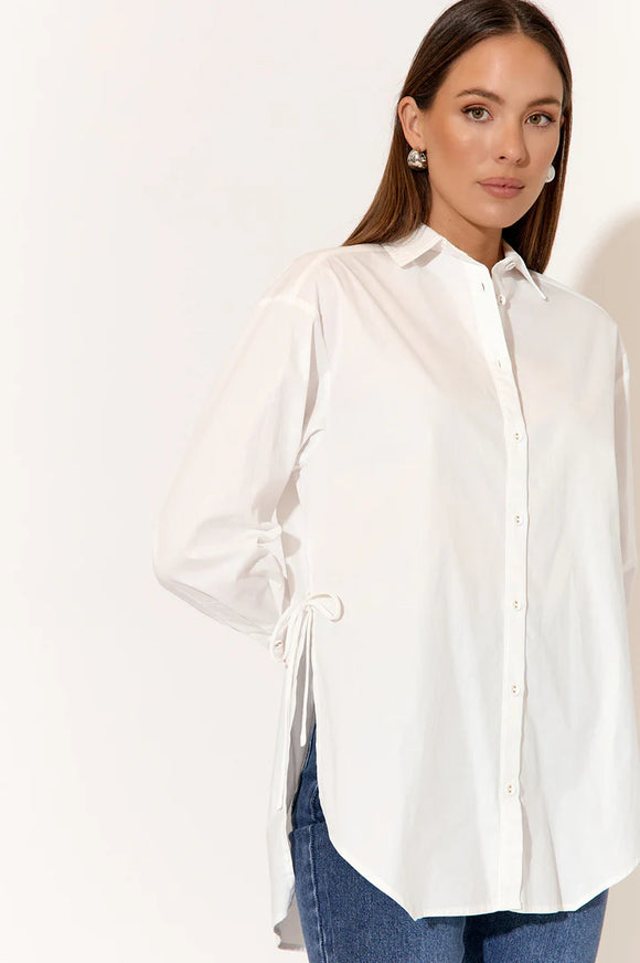 Dayna Side Split Shirt - White