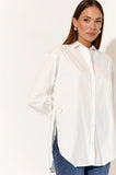 Dayna Side Split Shirt - White