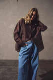 Val Oversized Shirt - Black, White & Chocolate