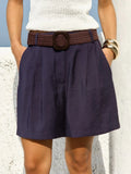 Thalia Belted Short - Navy