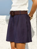 Thalia Belted Short - Navy