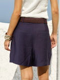 Thalia Belted Short - Navy