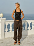 Ingrid Applique Tank - White & Black