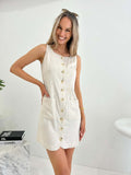 Vienna Dress - Natural & White