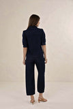 Ivy Barrel Jean - Ivory & Blue