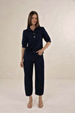 Ivy Barrel Jean - Ivory & Blue