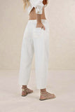 Ivy Barrel Jean - Ivory & Blue