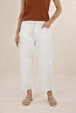 Ivy Barrel Jean - Ivory & Blue