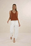 Ivy Barrel Jean - Ivory & Blue