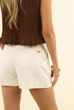 Ivy Denim Short - Ivory & Dark Blue