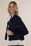 Ivy Denim Jacket - Dark Blue