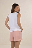 Tide Short - Peony & White