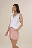 Tide Short - Peony & White
