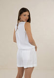 Onyx Top - Peony & White
