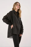 Val Oversized Shirt - Black, White & Chocolate