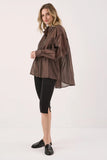 Val Oversized Shirt - Black, White & Chocolate