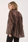 Val Oversized Shirt - Black, White & Chocolate