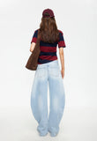 In Transit Tee - Burgundy Stripe