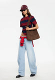 In Transit Tee - Burgundy Stripe