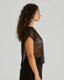 Liam Lace Tank - Black
