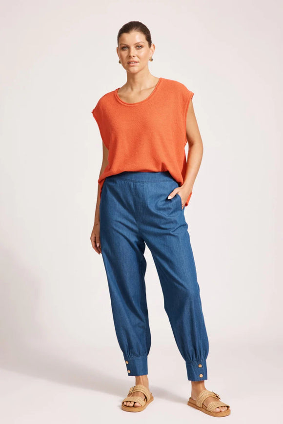 Melenia Denim Crop Pant - Indigo
