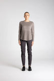 Merino Scoop Rib Hem - Black & Buff