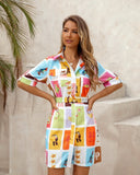 Minnie Patchwork Belted Dress