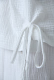 Freya Cropped Crinkle Tank - White