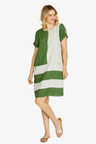 Carrie Colour Blok Dress - Agave & Desert