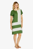Carrie Colour Blok Dress - Agave & Desert