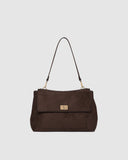 Arden Suedette Shoulder Bag - Chocolate