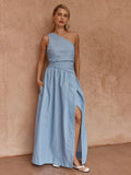 Kinny Stripe Dress - Blue White
