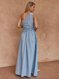 Kinny Stripe Dress - Blue White