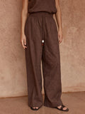 Bellie Embroidered Pant - Chocolate