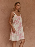 Vienne Mini Shift Dress - Neutral/Pink