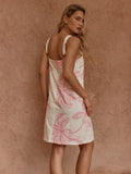 Vienne Mini Shift Dress - Neutral/Pink