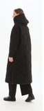 Longline Zip Hem Coat - Black & Steel