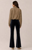 Faux Suede Bomber - Tan