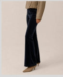Velvet Slim Pant - Silver Blue & Chocolate