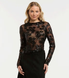 L/S Lace Top - Black