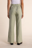 Linen Wide Leg Pant - Avocado & Black