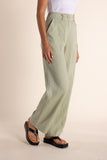 Linen Wide Leg Pant - Avocado & Black