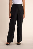 Linen Wide Leg Pant - Avocado & Black