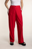 Flick Linen Pant - Red