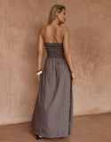 Everley Strapless Dress - Choc Stripe
