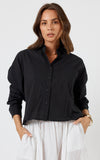 Xenia Cropped Shirt - Black & White