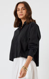 Xenia Cropped Shirt - Black & White