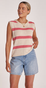 Addison Tank - Pink Stripe & Black Stripe