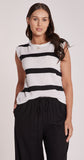 Addison Tank - Pink Stripe & Black Stripe